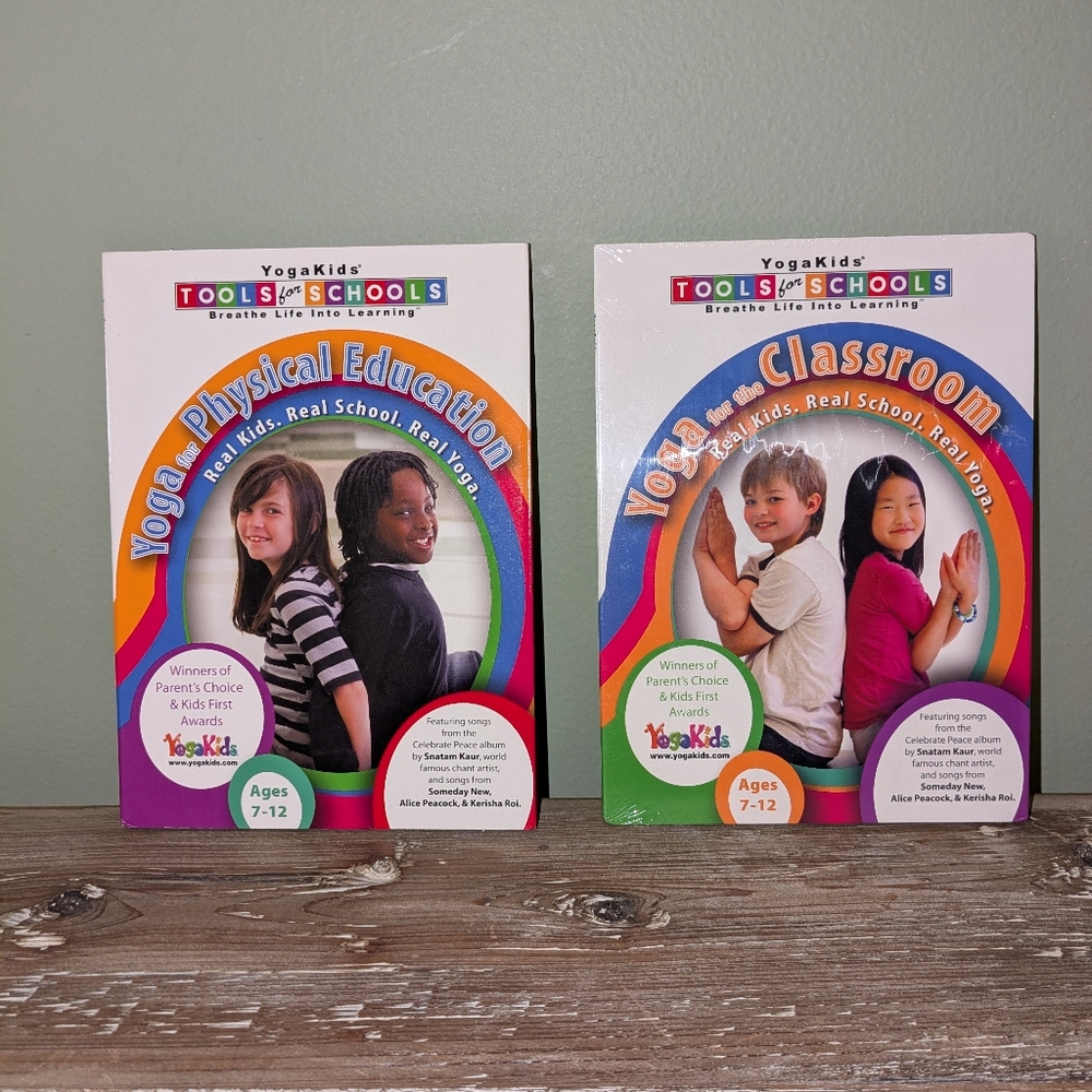Set of 2 YogaKids Tools for Schools DVDs: Physical Education and Classroom